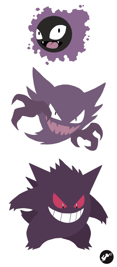 Gastly - Haunter - Gengar by Nortiker.deviantart.com on @deviantART Gengar Evolution Tattoo, Gangart Pokemon Tattoo, Pokémon Haunter, Pokémon Gastly, Pokemon Prints, Gengar Evolution, Haunter Pokemon, Ghost Type Pokemon, Gen 1 Pokemon