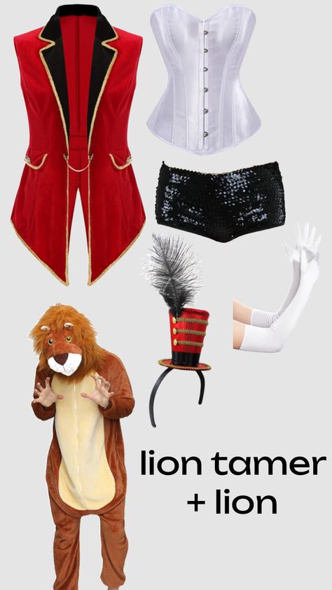 halloween - lion tamer and lion Lion Tamer Halloween Costume, Lion Halloween Costume, Creepy Halloween Costumes, Lion Tamer, Classy Halloween Costumes, Hot Halloween Outfits, Halloween Coustumes, Pretty Halloween Costumes, Couples Halloween Outfits