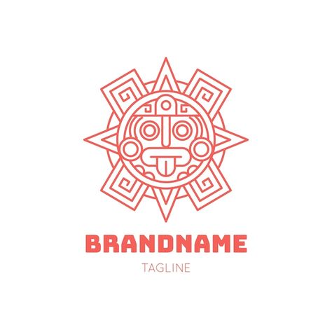 Vector flat design aztec logo design | Premium Vector #Freepik #vector Aztec Graphic Design, Fantasy Draft, Aztec Symbols, Aztec Designs, Vector Photo, Flat Design, Shirt Ideas, Logo Inspiration, Premium Vector