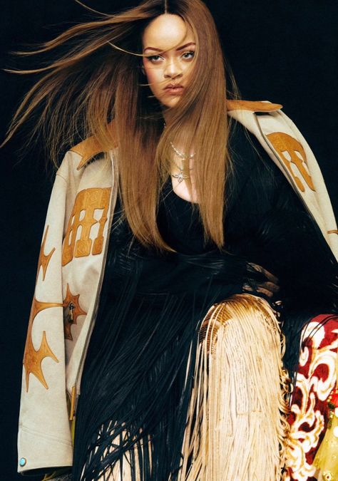 KYRA no X: "Rihanna for VOGUE China’s April 2024 Issue Fashion Credits: [A THREAD] https://t.co/pLtY6fp2uG" / X Fringed Jacket, Vogue China, Fringe Jacket, April 2024, Spring 2024, Fall 2024, Rihanna, Thread, Vogue