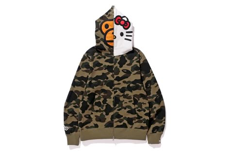 Bape X Hello Kitty, Bape Jacket, Hello Kitty Hoodie, Bape Hoodie, Hello Kitty Shoes, Camouflage Hoodie, Pink Hello Kitty, Hello Kitty Plush, Hello Kitty Collection