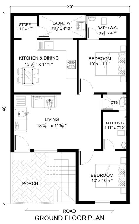 Sleek Modern House, Fireplace Fronts, Narrow Lot House, Bedroom Traditional, Narrow Lot House Plans, Farmhouse Style House Plans, Construction Plan, Contemporary Style Homes, Contemporary House Plans