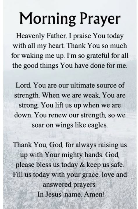 Morning Bible Quotes, Family Prayers, Prayers Of Encouragement, Morning Spiritual Quotes, Good Morning Spiritual, Everyday Prayers, Morning Prayer Quotes, Good Morning Spiritual Quotes, Prayer Time