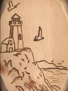 woodburn pattern lighthouse - Google Search Simple Wood Burning Patterns, Simple Wood Burning, Drawing On Wood, Tracing Patterns, Scrap Wood Ideas, Redwork Patterns, Wood Burning Stencils, Wood Burning Projects, Woodburning Projects