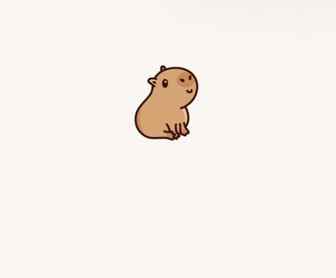 Cabypara Wallpaper, Animated Capybara, Chibi Capybara, Cappy Berra Drawing, Capybara Nails Design, Capybara Drawing Simple, Capybara Doodle, Capybara Sketch, Capybara Tattoo