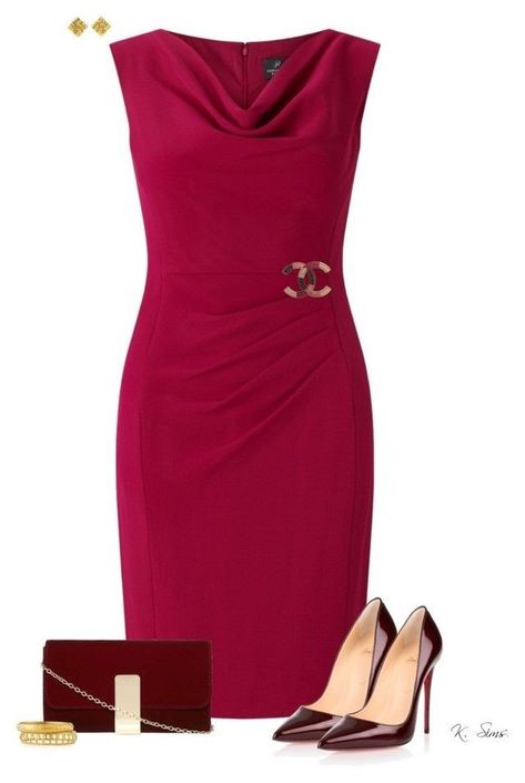 Covered Dresses, Work Dresses Outfits, Dresses Work, Burgundy Fashion, Fashionista Clothes, Hollywood Fashion, Fashion Victim, Work Dress, Business Dresses