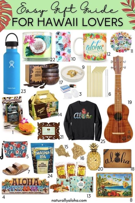 Easy Hawaii Gift Guide for Hawaii Lovers - Naturally Aloha Gift For Someone Traveling, Hawaii Gifts, Cheap Bridesmaid Gifts, Preschool Graduation Gifts, Hawaii Lifestyle, Theme Baskets, Diy Bridesmaid Gifts, Hawaii Itinerary, Hawaii Theme