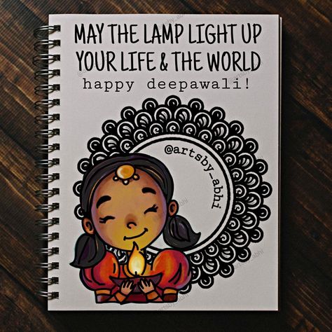 Dm for customised artworks purchases etc. Diwali Notebook Decoration, Sketch For Diwali, Happy Diwali Thought, Diwali Aesthetic Drawing, Diwali Journal Ideas, Happy Diwali Drawings, Diwali Doodle Art, Quotes For Diwali, Diwali Mandala Art