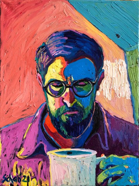 Fauvism Art, Self Portrait Art, Chalk Pastel Art, Colored Pencil Artwork, Pastel Artwork, Pastel Portraits, Oil Pastel Art, Fauvism, Colorful Portrait