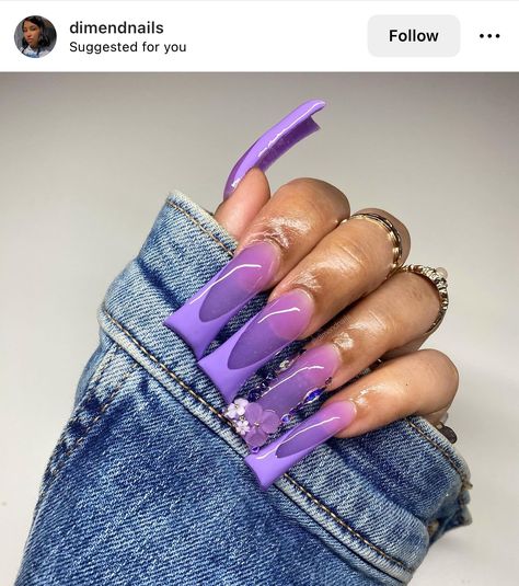 Purple Fall Nails, Purple Acrylic Nails, Duck Nails, Purple Acrylic, Colored Acrylic Nails, Long Acrylic Nails Coffin, Her Nails, Long Square Acrylic Nails, Unique Acrylic Nails