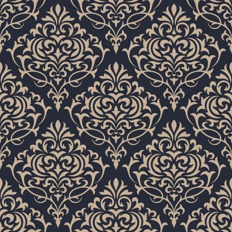 Damask seamless pattern. classical luxur... | Premium Vector #Freepik #vector #pattern #vintage #floral #retro Ornament Wallpaper, Arty Ideas, Flower Background Design, Baroque Ornament, Arabesque Pattern, Fabric Patterns Design, Watercolor Floral Pattern, Golden Pattern, Fabric Prints