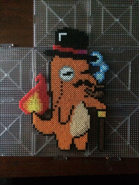 Charmander Perler Beads, Charmander Perler, Pokémon Beads, Melty Bead Designs, Pokemon Perler, Hamma Beads Ideas, Pokemon Bead, Pokemon Pattern, Pokemon Perler Beads