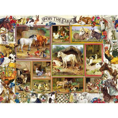 On the Farm 300 Large Piece Jigsaw Puzzle | Spilsbury Sled Pictures, Sunsout Puzzles, Girl Singing, Larger Piece Jigsaw Puzzles, 300 Pieces Jigsaw Puzzle, Puzzle Pictures, Farm Animals Theme, Drink Cozies, Latch Hook Rug Kits