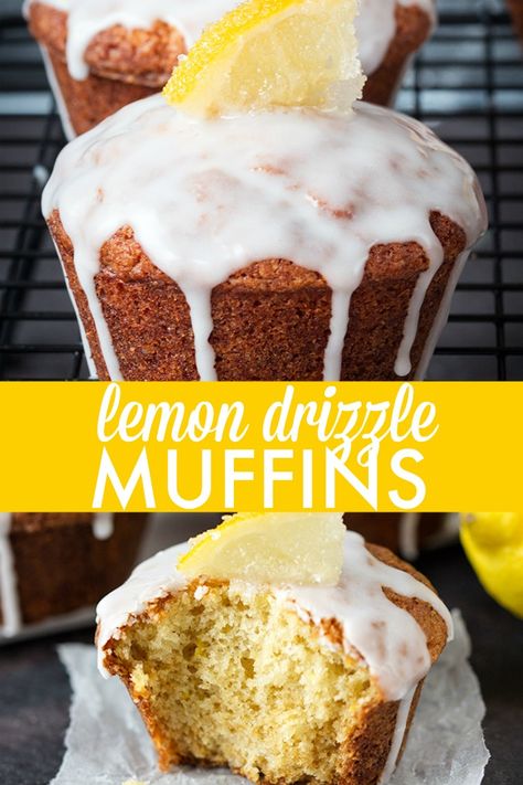 Sugared Lemons, Lemon Drizzle Muffins, Frugal Food, Balsamic Recipe, Healthy Muffin Recipes, Lemon Drizzle, Lemon Muffins, Homemade Muffins, Lemon Glaze