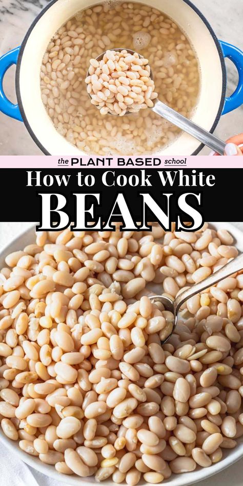 In this blog post, you’ll learn how to cook white beans at home and turn them into delicious recipes.This recipe works with most varieties of white beans, including cannellini beans, navy beans, great northern beans, baby lima beans, and butter beans. Great Northern White Beans Recipe, How To Cook Northern Beans, How To Cook Navy Beans On The Stove, How To Cook White Beans, Dried White Bean Recipes, White Lima Bean Recipes, How To Cook Navy Beans, White Navy Bean Recipes, Northern White Beans Recipes