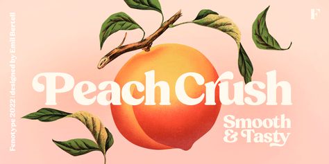 Peach Crush, Restaurant Graphics, Bold Serif Fonts, Font App, Contemporary Graphic Design, Contemporary Graphic, Popular Fonts, Font Face, Bold Fonts