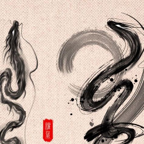 Dragon Chino Tattoo, Greyscale Tattoo, Chinese Dragon Painting, Japanese Water Tattoo, Paintbrush Tattoo, Asian Dragon Tattoo, Dragon Designs, Dragon Chino, Serpent Tattoo