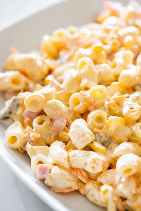 Mexican Macaroni Salad Recipe, Mexican Macaroni, Mexican Pasta Recipes, Macaroni Salad With Ham, Mexican Macaroni Salad, Macaroni Pasta Salad, Mexican Pasta, Meal Planning Menus, Best Macaroni Salad