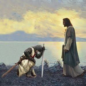 Journey Home Project/ Founder Charlie Daniels on Twitter: "Warriors of God. I’m in..… " Man Kneeling, Knight Tattoo, Crusader Knight, Holy Cross, Armor Of God, Crusades, Swords, A Man, Soldier