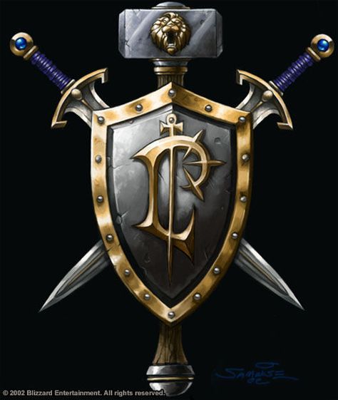 Warcraft 2, Shield Tattoo, Medieval Shields, Knight Shield, Hd Wallpaper Android, Warcraft Art, Human Logo, Heroes Of The Storm, Wow Art