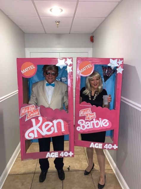 Barbie And Ken Box Costume, Barbenheimer Outfit, Black Barbie Outfits, Barbie Box Costume, Barbie Bday Party, Barbie And Ken Costume, Trunker Treat Ideas, Wednesday Costume, Decade Party