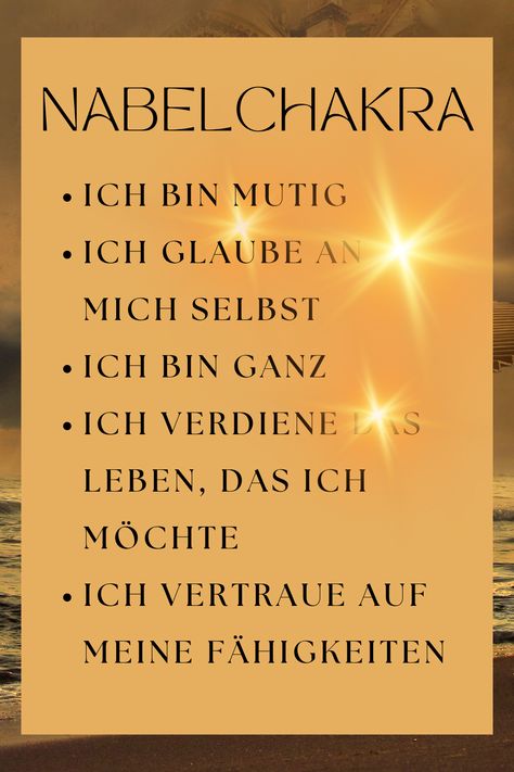 Heile dein Nabelchakra, werde selbstsicher und selbstbewusst. Chakra Heilung, Chakra Affirmations, Chakra Yoga, Kundalini Yoga, Yoga Meditation, Ayurveda, Plexus Products, Mantra, Reiki