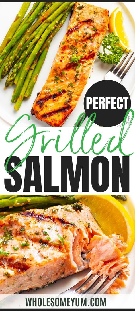 Easy Grilled Salmon, How To Grill Salmon, Grill Salmon, Grilled Salmon Recipe, Salmon Marinade, Grilled Salmon Recipes, Marinated Salmon, Wholesome Yum, Easy Recipes For Beginners