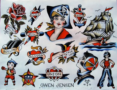 Vintage Cowgirl Tattoo Flash, Owen Jensen, Trad Flash, Americana Tattoo, Traditional Tattoo Flash Art, Cowgirl Tattoos, Traditional Tattoo Inspiration, Vintage Tattoo Design, Sailor Jerry Tattoos