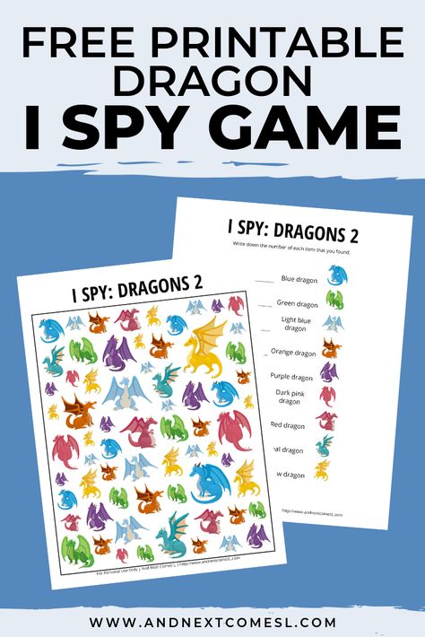 I Spy Printable, Spy Games For Kids, I Spy Games, Spy Games, Dragon Birthday, Dragon Party, Halloween Activities For Kids, Educational Activities For Kids, Printable Game