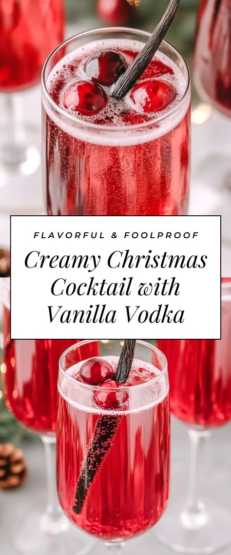 Image for Creamy Christmas Cocktail with Vanilla Vodka Drinks Made With Vanilla Vodka, Vanilla Vodka Shots Recipes, Vanilla Vodka Christmas Drinks, Festive Vodka Cocktails, Cinnamon Vodka Drinks Recipes, Christmas Drinks Alcohol Recipes Vodka, Cocktails With Vanilla Vodka, Whipped Cream Vodka Drinks, Christmas Bulb Drink