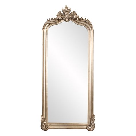 Belham Living Oversized Tudor Silver Floor Mirror - 38W x 87H in. Silver Floor Mirror, Antique Floor Mirror, Oversized Floor Mirror, Mirror Decal, Wood Framed Mirror, Round Wall Mirror, Wood Mirror, Home Decor Mirrors, Shadowbox Frame