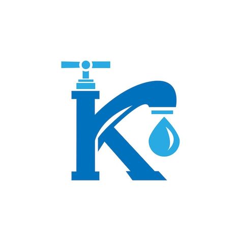 K plumber logo icon | Premium Vector #Freepik #vector #letter-p-logo #p-logo-design #p-logo #i-logo Plumbing Logo Design Graphics, Plumbing Logo Design Ideas, Plumber Logo Design, Plumber Logo, Plumbers Logo, Logo Design Water, Plumbing Logo Design, Flower Images Wallpapers, Plumbing Logo