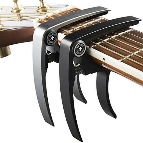 Nordic Essentials Aluminum Metal Universal Guitar Capo 12 oz 2 Pack Black and Silver * Check out the image by visiting the link.(It is Amazon affiliate link) #cute Banjo Ukulele, Guitar Capo, Fingerstyle Guitar, Guitar Tips, Guitar Accessories, Classical Guitar, Learn Guitar, String Instruments, Mandolin