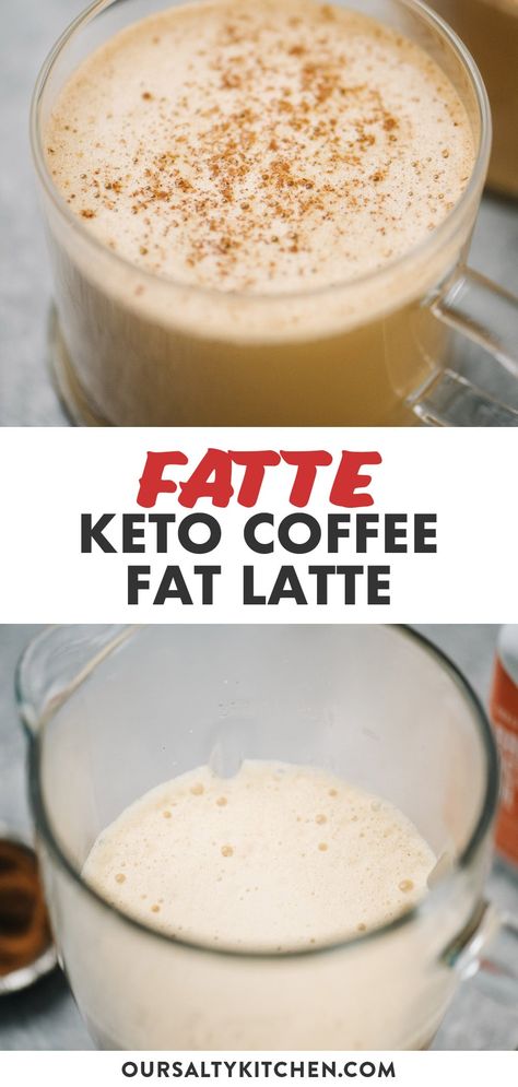 Say goodbye to oil slicked bulletproof coffee! Our Fatte (fat latte) swaps heavy cream for butter to create a high fat low carb keto coffee with delicious flavor and texture. Balance macros, maintain ketosis, and get a massive energy boost first thing in the morning with our foamy and deliciously drinkable keto fat latte. #keto #highfatlowcarb #ketocoffee Keto Pumpkin Latte, Coffee With Heavy Cream, Recipe With Heavy Cream, Keto Pumpkin Spice Latte, Pumpkin Latte Recipe, Low Carb Coffee, Keto Coffee Creamer, Keto Coffee Recipe, Homemade Pumpkin Spice Latte