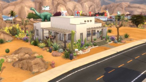 Sims 4 Adobe House, The Sims 4 Desert House, Sims 4 Desert House, Sims 4 Build Ideas, Sims 4 House Ideas, Oasis Springs, Sims 4 House, Building Inspiration, Sims Houses