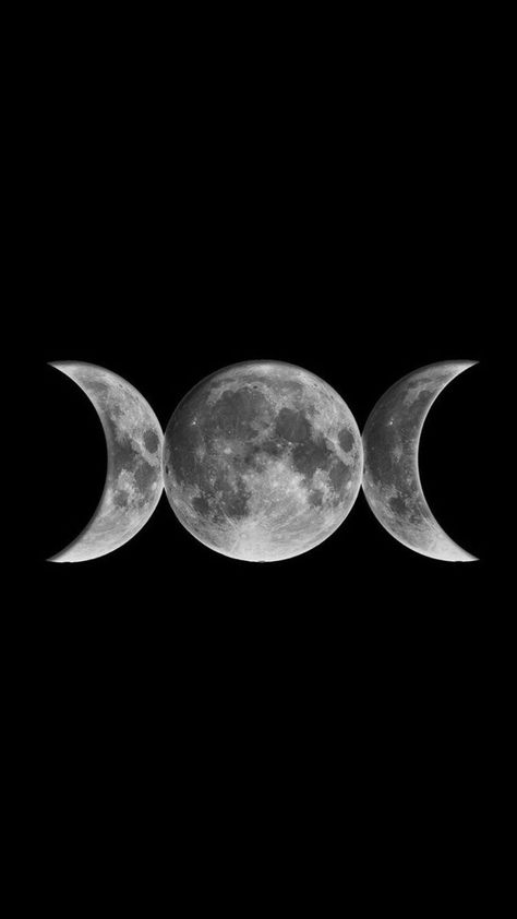 Hekate Moon, Hecate Aesthetic, Triple Moon Goddess, Triple Moon, Moon Goddess, The Moon, Moon, White, Black