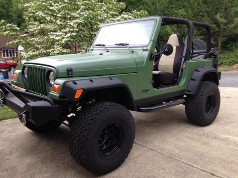 1997 Jeep Wrangler TJ 1997 Jeep Wrangler Tj, Green Jeep Wrangler, 1997 Jeep Wrangler, Cj Jeep, Green Jeep, Badass Jeep, Tj Wrangler, Custom Jeep Wrangler, Classic Jeeps