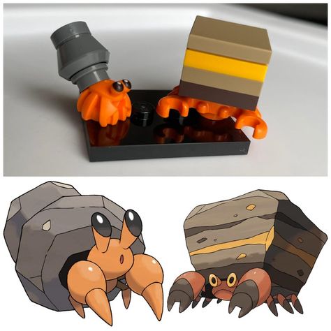 My LEGO versions of Dwebble & Crustle : pokemon Lego Dinosaurus, Lego Pokemon, Cool Pokemon Cards, Lego Custom Minifigures, Lego Craft, Lego Creative, Lego Ninjago Movie, Lego Mecha, Lego Pictures