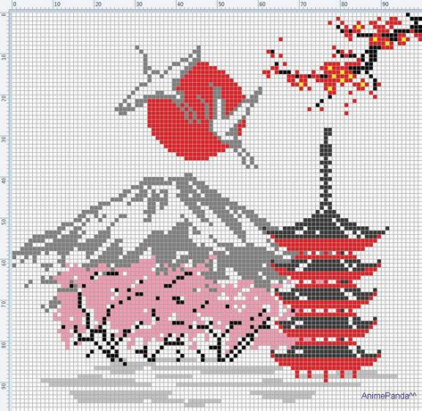 Grille Pixel Art, Modele Pixel Art, Cross Stitch Landscape, Pixel Crochet, Pixel Art Grid, Pola Kristik, Pola Sulam, Pixel Pattern, Pixel Art Pattern