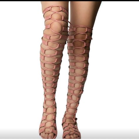 Size 8-Thigh High Pink Gladiator Thigh High Black Lace Up Boots, Thigh High Lace Up Heels, Red Lace Up Thigh High Boots, Gothic Thigh-high Boots For Party, Thigh High Gladiator Sandals, Thigh High Gladiator Heels, High Gladiator Sandals, Capes For Women, Thigh High