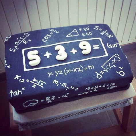 A birthday cake From Noam & Dana to Ron's 17 th birthday Math Themed Cake, Math Birthday Cakes, Math Themed Birthday Party, Math Cake Ideas Birthday, Maths Cake Design, 11th Birthday Cake Boy, 17th Birthday Cake Boy, Math Birthday Party, 17 Th Birthday