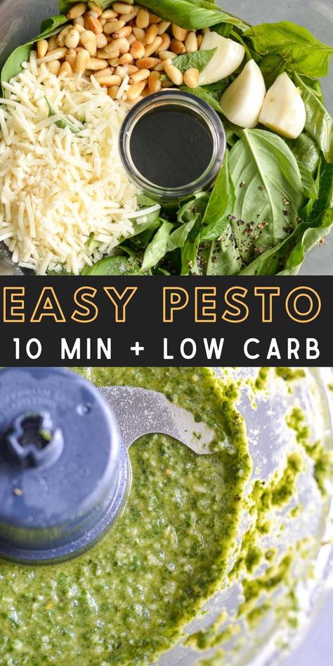 This Homemade Basil Pesto recipe is perfect for vegetables, chicken, pasta and more! Easy Pesto Recipe, Homemade Basil Pesto, Basil Pesto Recipe, Homemade Pesto Recipe, Healthy Pesto, Homemade Pesto Sauce, Basil Pesto Recipes, Homemade Pesto, Pesto Recipe