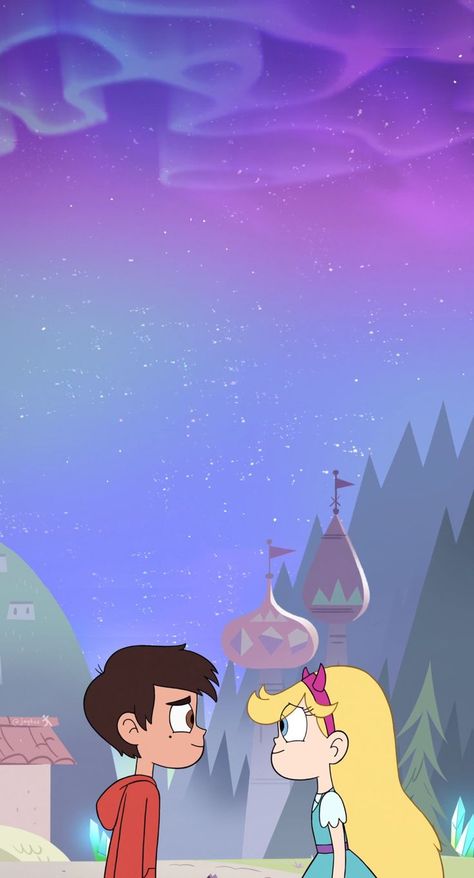 Marco Y Star, Star Y Marco Amor, Iphone Wallpaper Stars, Purple Galaxy Wallpaper, Starco Comic, Star E Marco, Magical Wand, Old Cartoon Network, Star Marco