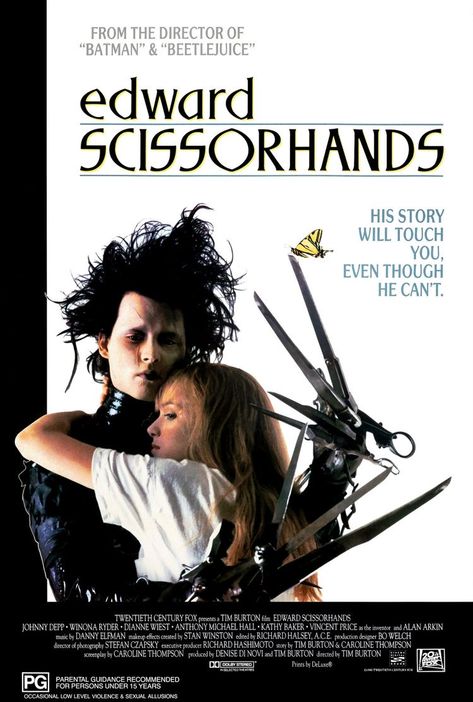 Edward Scissorhands Aesthetic, Johnny Depp And Winona, Dianne Wiest, Aesthetic Movie, Poster For Bedroom, Danny Elfman, Tim Burton Films, Tim Burton Movie, Septième Art