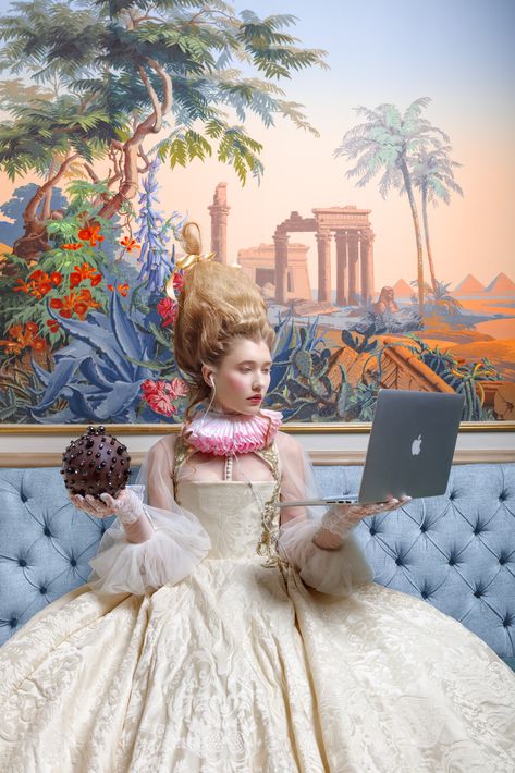 Rococo Fashion, Chloë Grace Moretz, Art Parody, Wedding Art, Classical Art, Fashion Editorial, Marie Antoinette, Surreal Art, Rococo