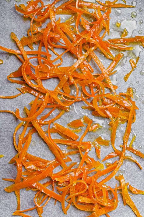 Candied Orange Peel for Baking Candied Orange Zest, Candy Orange Peel, Orange Blossom Water Recipes, Candied Peel, Candied Orange Peel Recipe, Orange Peels Uses, Candied Orange Peels, Orange Simple Syrup, How To Make Orange