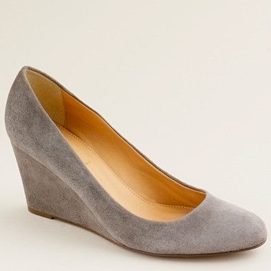 Toms Style, Grey Wedges, Wool Turtleneck Sweater, Shoe Gallery, Wool Turtleneck, Grey Suede, Shoes Heels Pumps, Suede Wedges, Shoe Closet