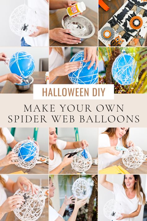 Diy Spiderweb, Fun Diy Halloween Decorations, Spider Web Decoration, Creepy Crawlers, Diy Halloween Decor, Balloon Crafts, Halloween Balloons, Diy Balloon Decorations, Halloween Spider Web