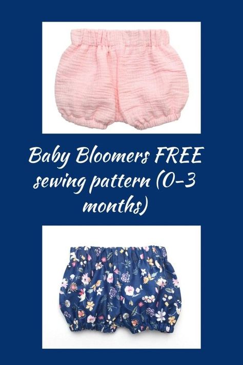 Baby Bloomers FREE sewing pattern (0-3 months). These Baby Bloomers are comfy, sweet and perfect for any baby boy or baby girl, for any occasion. This is an easy, quick, and rewarding sewing project that you can finish in less than 30 minutes. If you’re a beginner, these bloomers are a great place to start! SewModernKids Baby Bloomers Pattern Free, Baby Bloomers Pattern, Baby Dress Pattern, Free Pattern Download, Girls Dress Sewing Patterns, Kids Sewing, Free Sewing Pattern, Sewing Patterns Girls, Baby Sewing Patterns