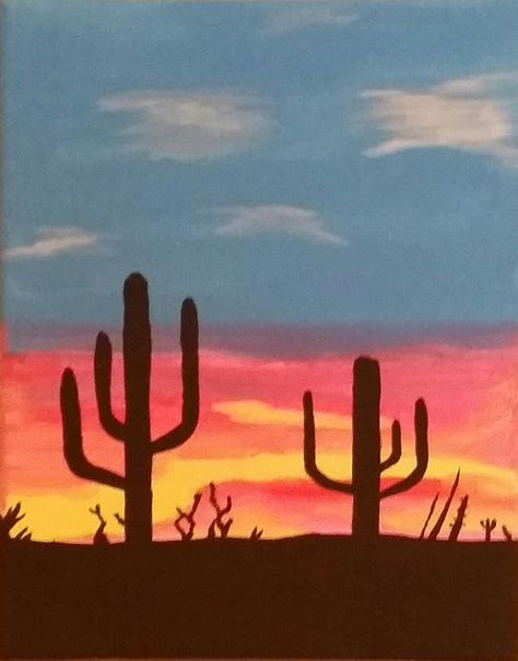 Cactus silhouette. Cactus Silhouette, Cactus Painting, Tole Painting, Fashion Sketches, Art Ideas, Cactus, Horses, Paintings, Bedroom